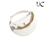 Chanel Calfskin Pouch on Gold Chain