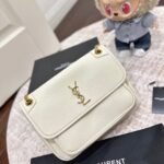 ​​YSL Niki 28cm Crinkled Leather Messenger Crossbody