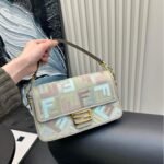 Fendi FF Logo Baguette Bag Shoulder Crossbody Tote Bag