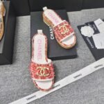 Chanel Chunky Chain Alphabet High Heels Sandals Slippers Shoes - Image 2