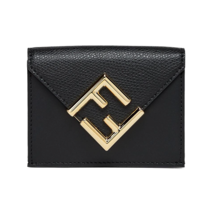 Fendi Geometric Flap Snap Closure Trifold Wallet