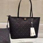 Tory Burch Small T Monogram cotton zip tote bag - Image 4
