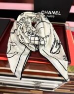CHANEL 2025 140cm Silk-Cashmere Print Twilly Scarf - Image 12