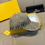 Fendi Baseball Cap - Double F Jacquard Best-Selling Canvas Leather - Image 8