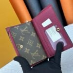 LV LuxeStyle M60235 Black Red Latest Edition Slim Card Case