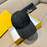 Fendi Baseball Cap - Double F Jacquard Best-Selling Canvas Leather - Image 9