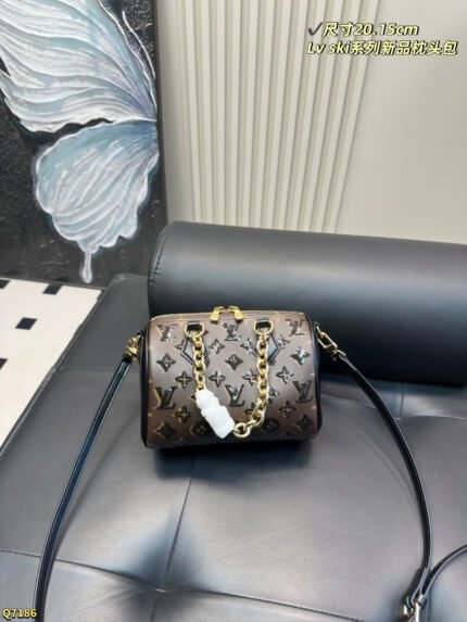Louis Vuitton Speedy 20 | Gold-Black Sequin Chain/Sling Bling Bag