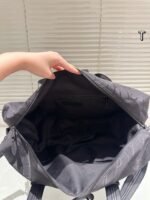 Burberry Large Canvas Weekender Bag with Plaid - Image 8