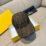 Fendi Baseball Cap - Double F Jacquard Best-Selling Canvas Leather - Image 16