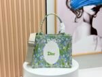 Dior 8833 Green Leaf Mirror Print Tote Shopping Carryall Bag - Image 3