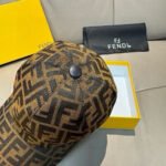 Fendi Baseball Cap - Double F Jacquard Best-Selling Canvas Leather - Image 15