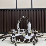Prada Galleria 2583 Cow Print Leather Shoulder Bag