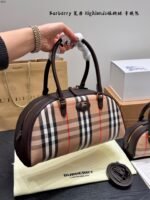 Burberry Highlands Bowling Bag with Equestrian Badge - Image 4