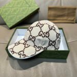Gucci Baseball Cap - Large Double G Perfect Pattern Alignment Canvas