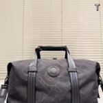Burberry Large Canvas Weekender Bag with Plaid