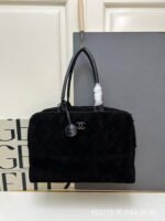 CHANEL 1S3273 Suede Calfskin Bowling Tote Bag - Image 2